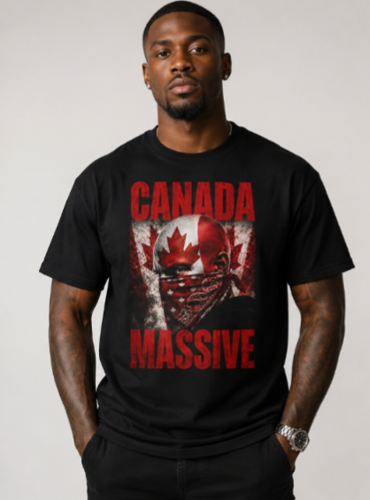 Large Male black Canada Massive t shirt